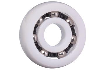 xiros® cuscinetto a sfere radiali, diametro esterno sferico, xirodur B180, sfere in acciaio inossidabile, gabbia in PA, mm
