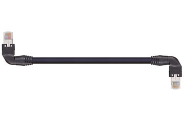 Cavi assemblati CAT5e, ad angolo L/T, entrambi i lati, PUR resistente alla torsione, connettore A: Hirose RJ45, connettore B: Hirose RJ45