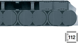 Catena portacavi con traversini su ogni maglia