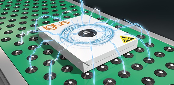 Sfere portanti polimeriche elettrostaticamente conduttive da igus®