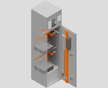 Distributore automatico per il ritiro di oggetti
