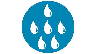 Icona per il contatto con spruzzi d'acqua
