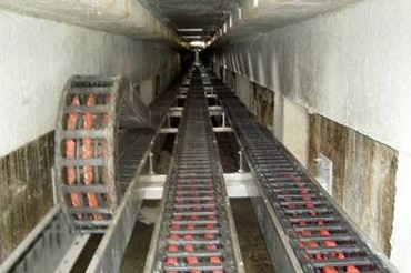 Catene portacavi utilizzate in ambienti chiusi devono avere tempi di manutenzione rapidi.
